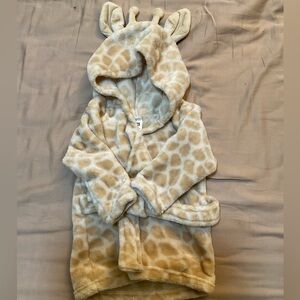 Giraffe Print Baby Robe With Hood